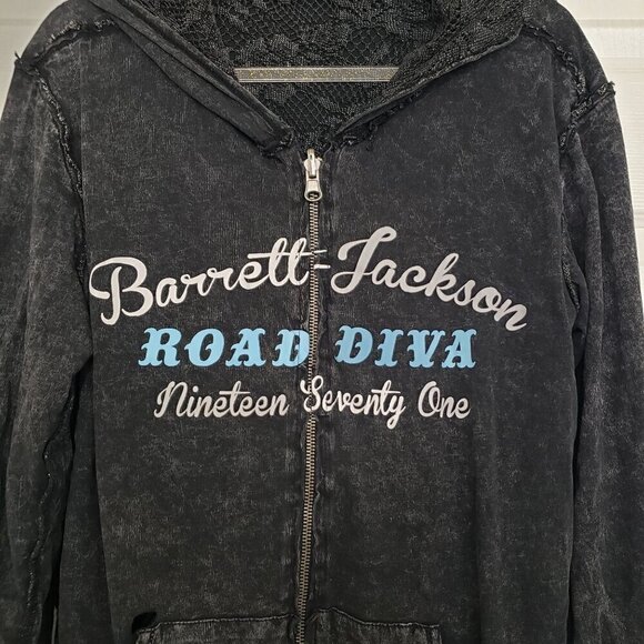 Barrett Jackson Reversible Jacket Lace Distressed Muscle Cars Womens Size Medium - Picture 9 of 16